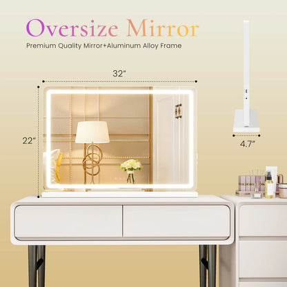 LED Vanity Mirror with Lights Aluminum Frame Bathroom Mirror