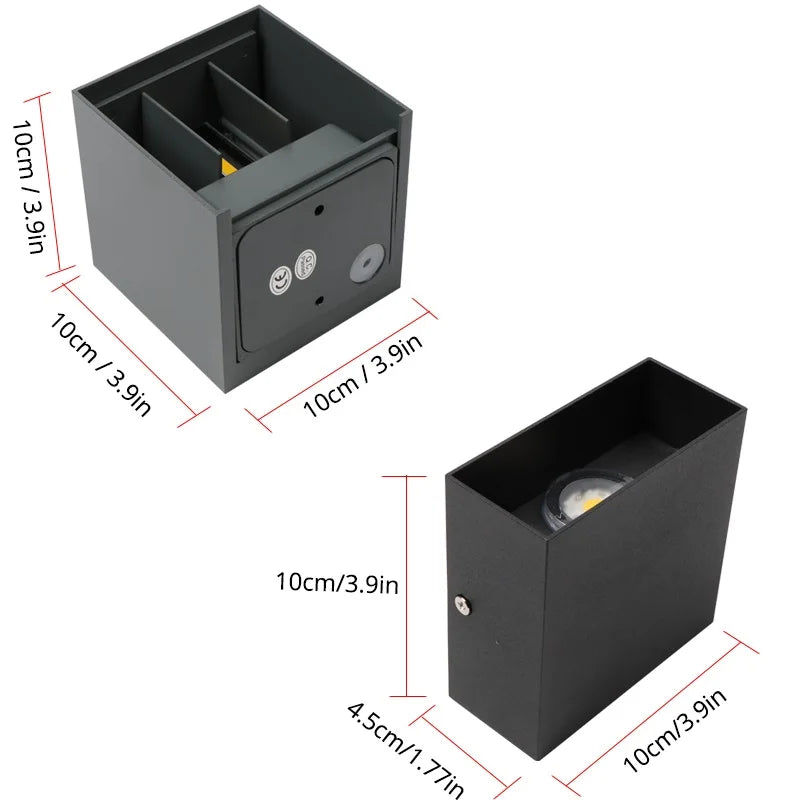 LED Aluminum Square LED wall lamp