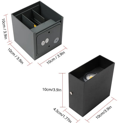 LED Aluminum Square LED wall lamp