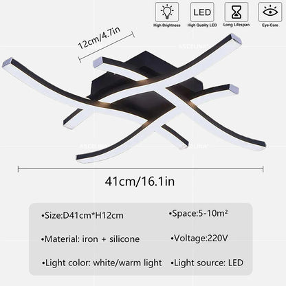 Modern LED Ceiling Light Long Wave Lamp