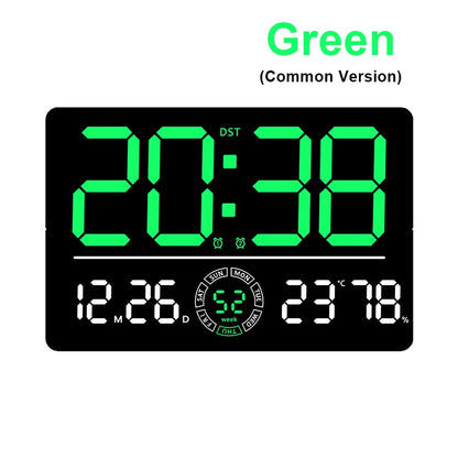 Large Digital Wall Clock 10 Brightness Adjustment Dual Alarm LED Clocks