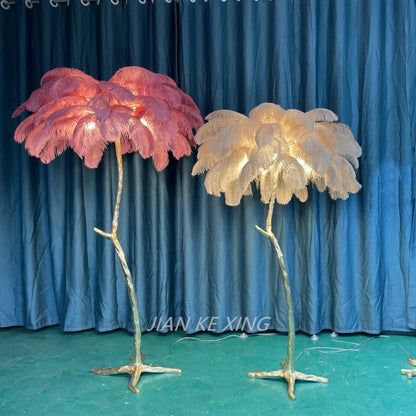Ostrich Feather Floor Lamp for Living Room Royal Lights & Home Decor