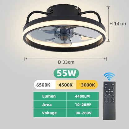 Compact 34cm Ceiling Fan with Light