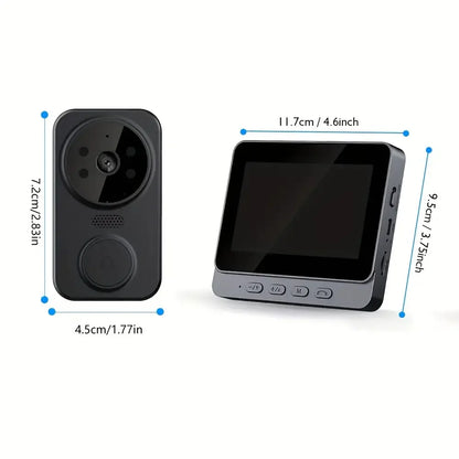 Two-Way Intercom HD Wireless Video Doorbell with 4.3'' IPS Screen