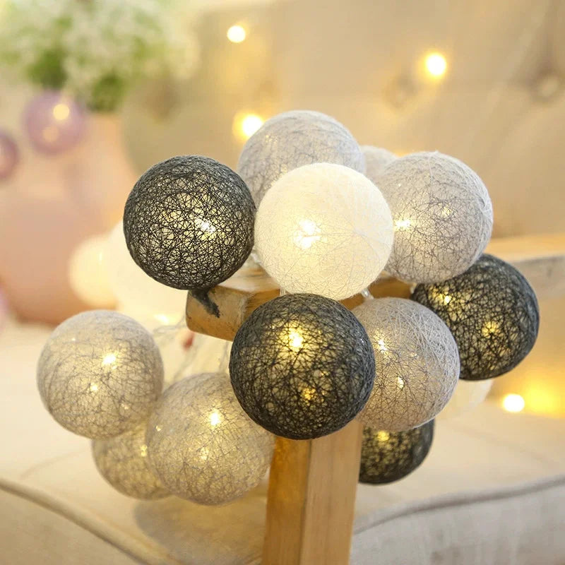 LED Cotton Ball String Fairy Night Lights