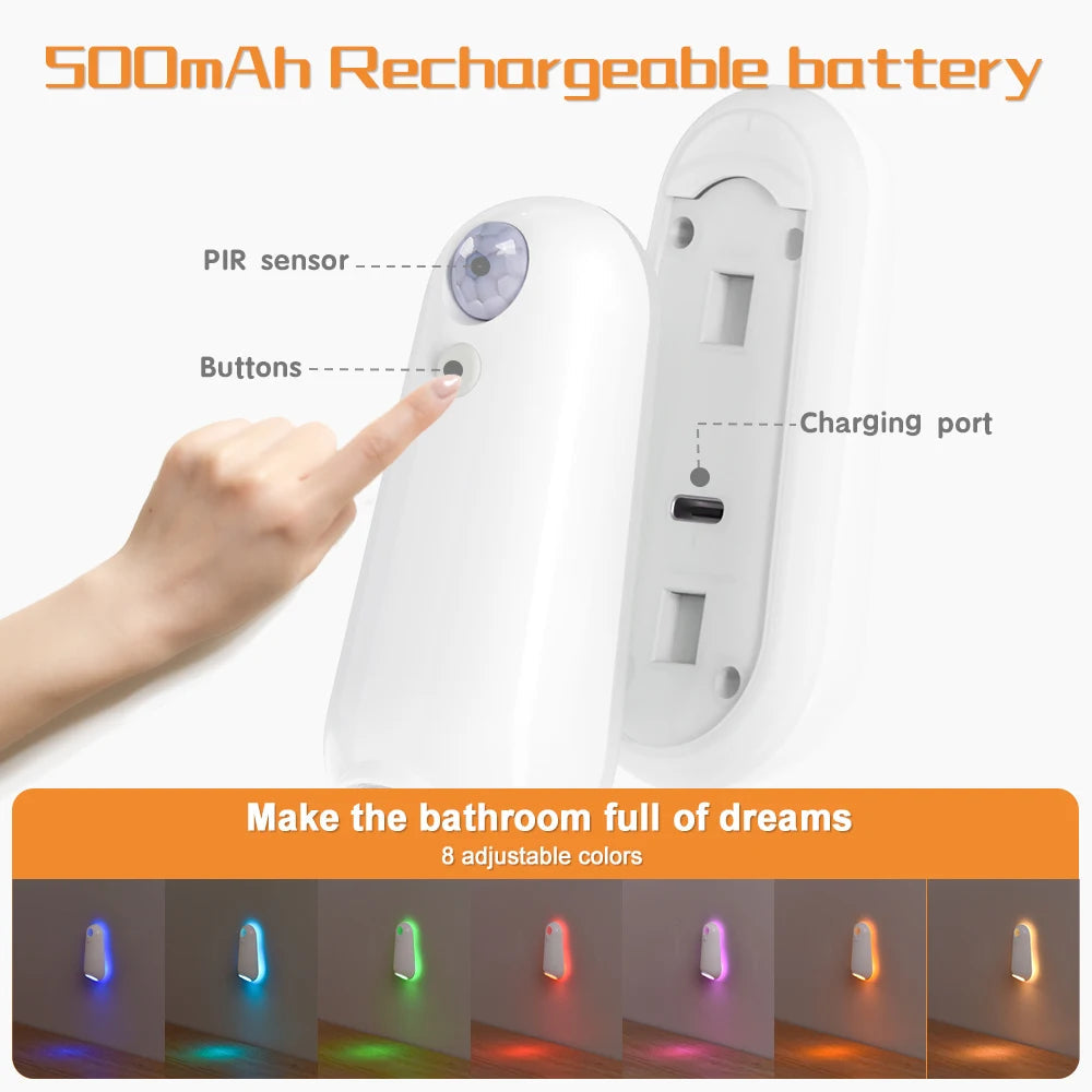 LED Smart Motion Sensor Night Light, Toilet Seat Lights Royal Lights & Home Decor