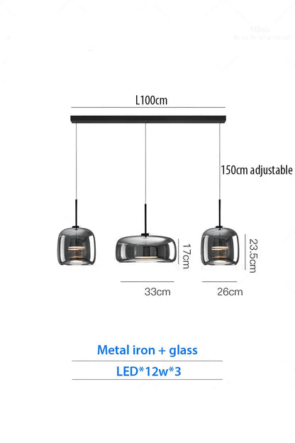 Luxury Designer Glass Chandelier with Adjustable Hanging Cord Elegant Cafe Lighting