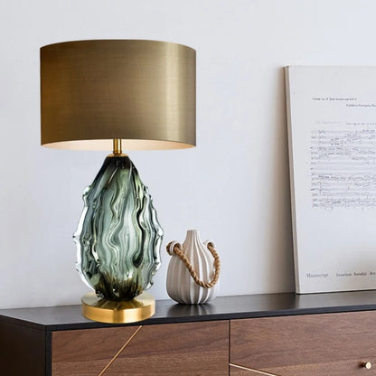 Postmodern Luxurious Glass Green Desktop Floor Lamp