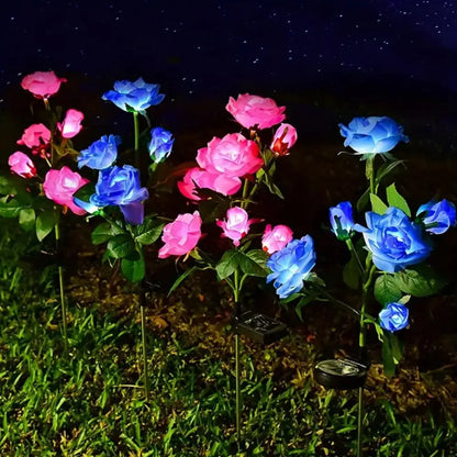 Solar Garden Lights Rose Flower