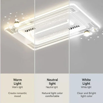 Starry Sky Leaf Free Fan Ceiling Light