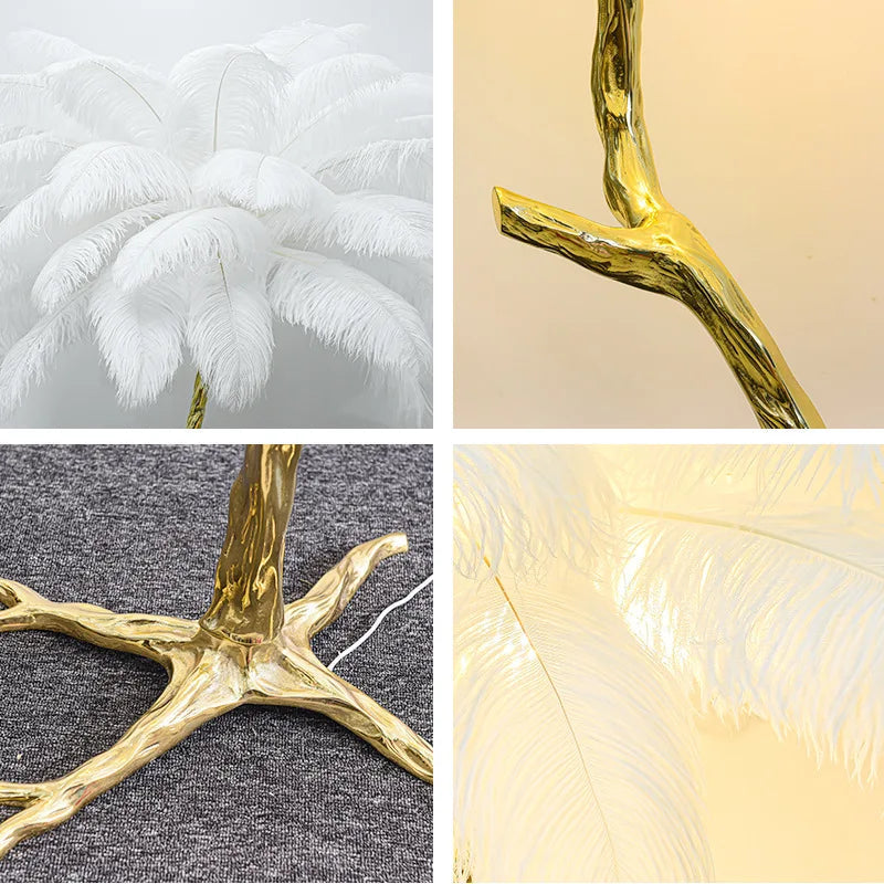 Ostrich Feather Floor Lamp for Living Room Royal Lights & Home Decor