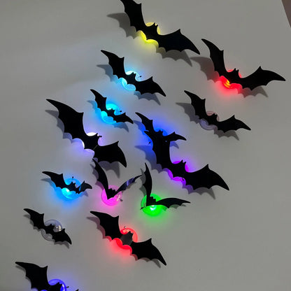 3D Bat Decor Halloween LED Light Wall Sticker