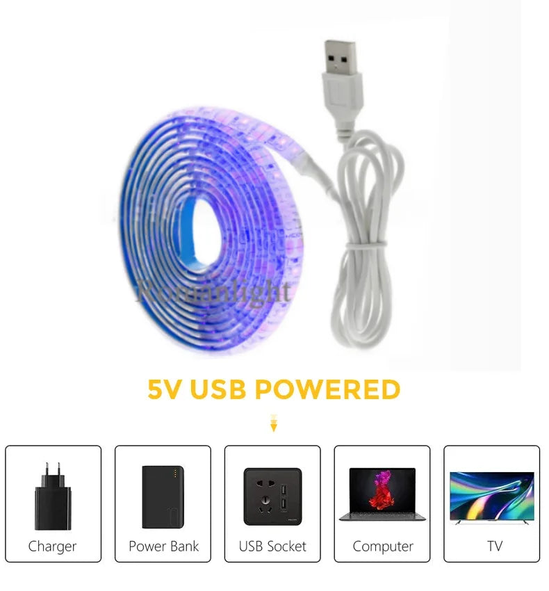 USB LED Strip Light with Switch Decoration Waterproof Tape