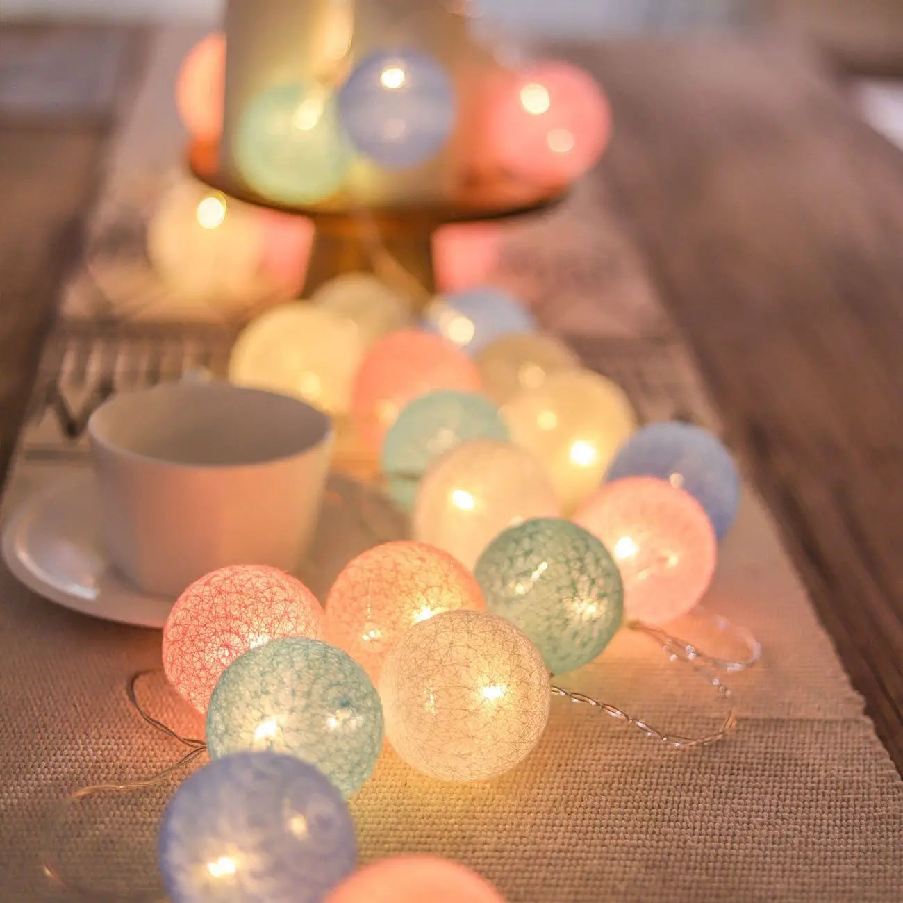 LED Cotton Ball String Fairy Night Lights
