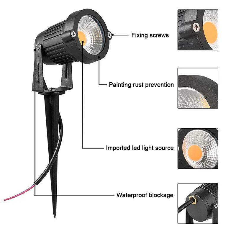 Outdoor Spike Lawn Lamp Waterproof Lighting Garden Path Spotlights Royal Lights & Home Decor