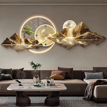 Luxury Wall Clocks Living Room Led Aesthetic Minimalist Silent