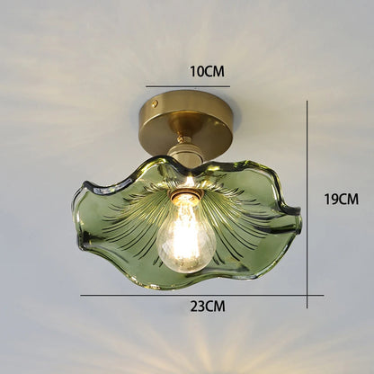 LED Pendant Light Fixture  Colorful Glass Copper Hanging Lamp