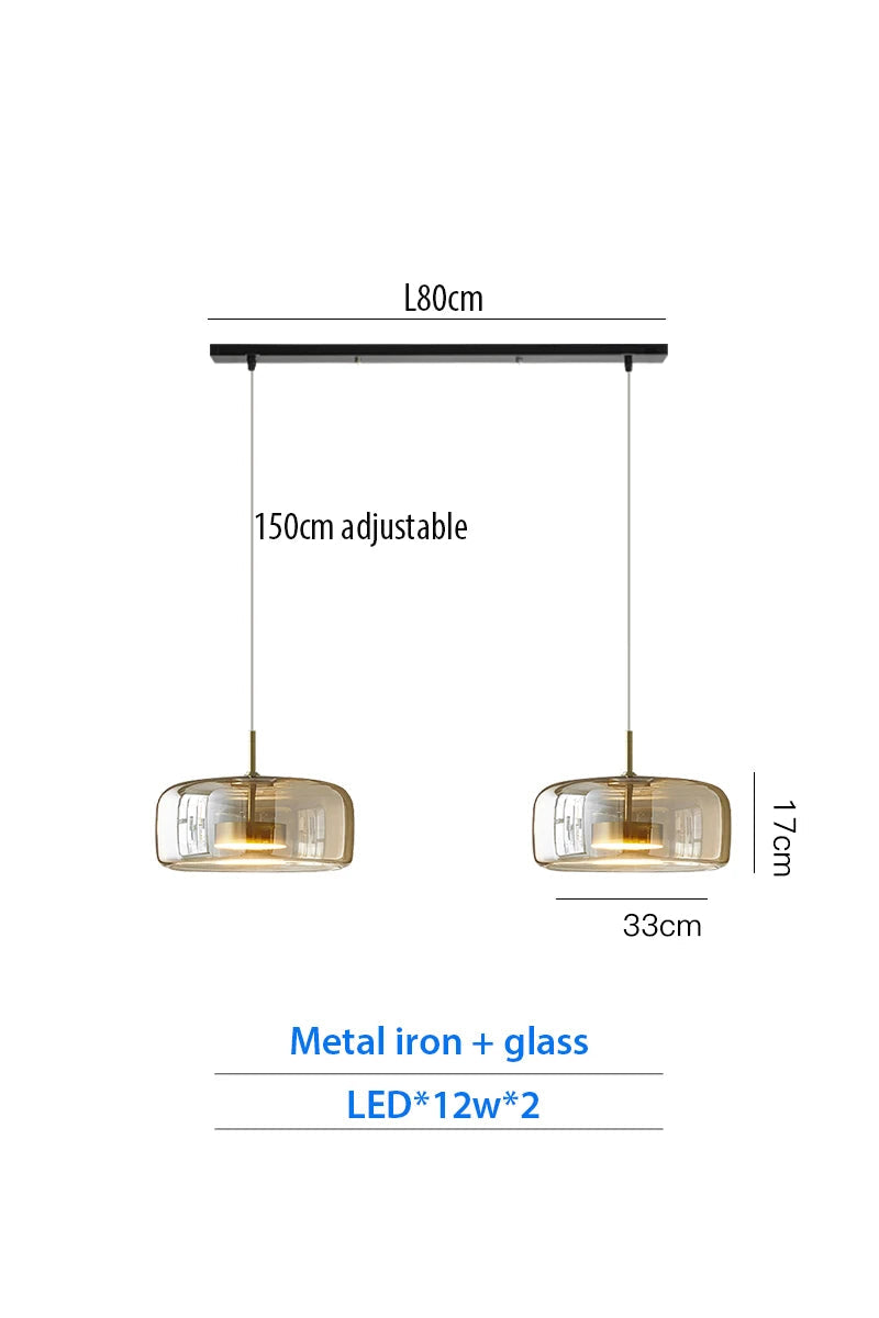 Luxury Designer Glass Chandelier with Adjustable Hanging Cord Elegant Cafe Lighting