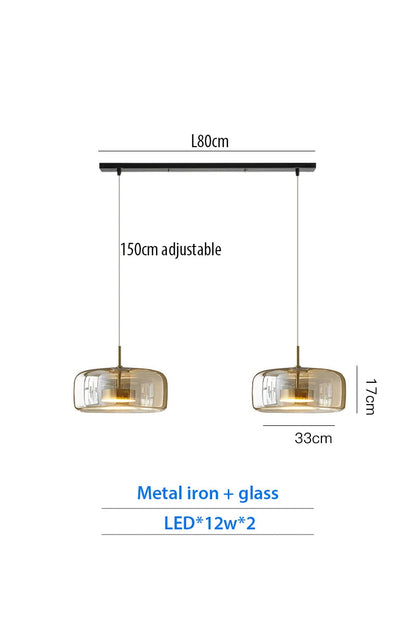 Luxury Designer Glass Chandelier with Adjustable Hanging Cord Elegant Cafe Lighting