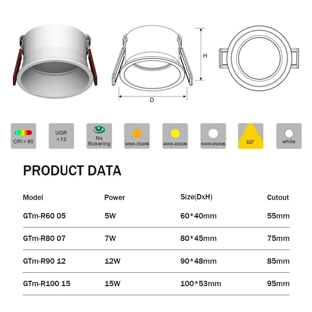 LED Downlight Ceiling Recessed Spot Lights