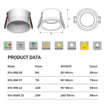 LED Downlight Ceiling Recessed Spot Lights
