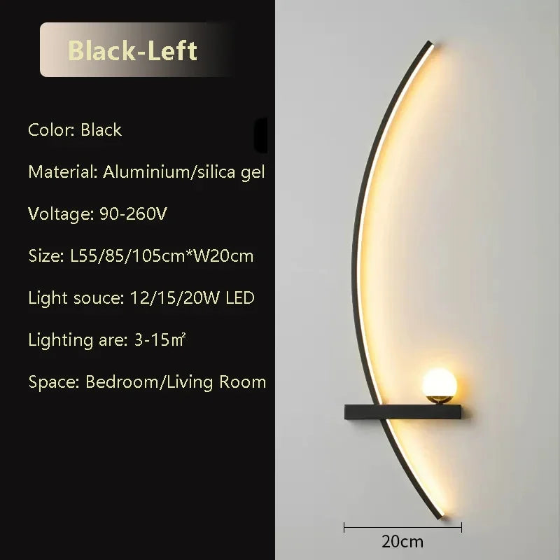 LED Wall Lamp 55/105CM Smart Remote Control Royal Lights & Home Decor