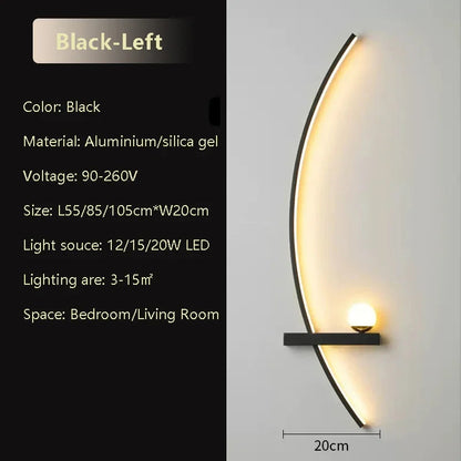 LED Wall Lamp 55/105CM Smart Remote Control Royal Lights & Home Decor