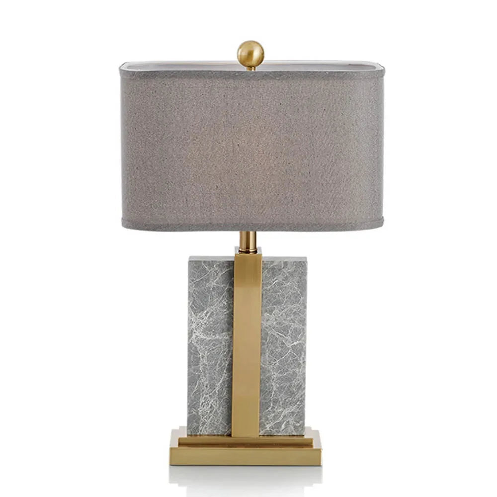 Classy Oriental Design Dimmable LED Desk Lamp Marble Fabric Textile