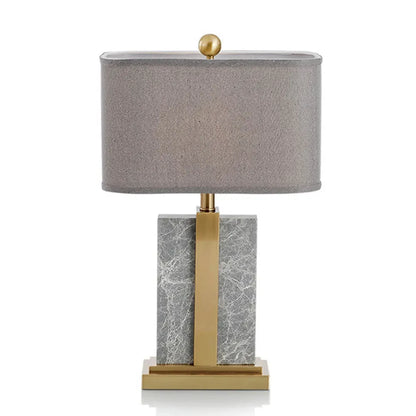 Classy Oriental Design Dimmable LED Desk Lamp Marble Fabric Textile