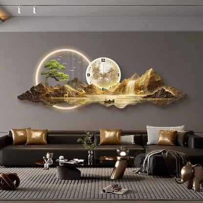 Luxury Wall Clocks Living Room Led Aesthetic Minimalist Silent