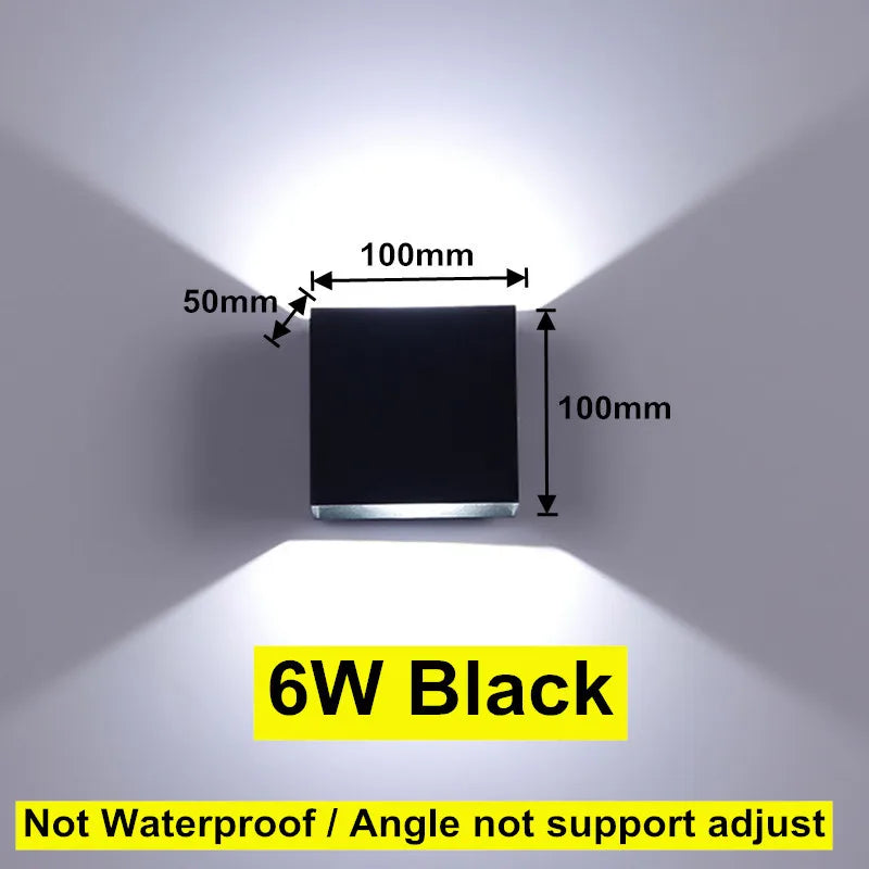 LED Aluminum Square LED wall lamp