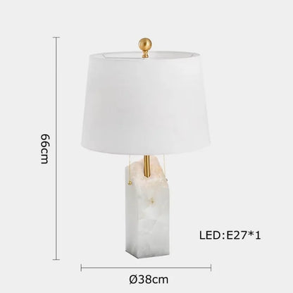 Classy Oriental Design Dimmable LED Desk Lamp Marble Fabric Textile