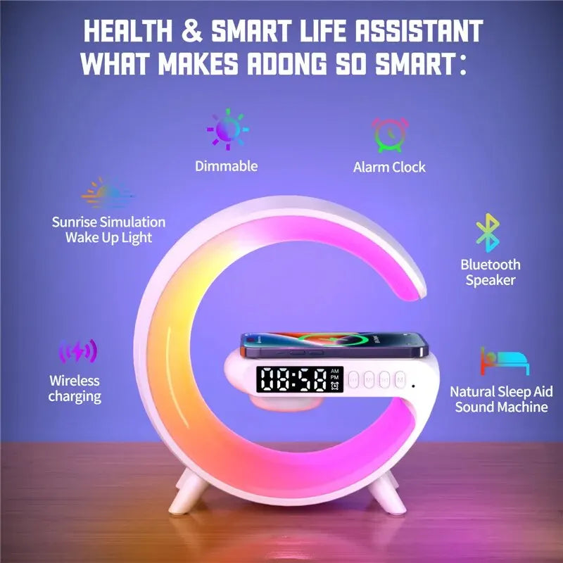 Wireless Charger Pad &  Night Light Lamp Alarm Clock