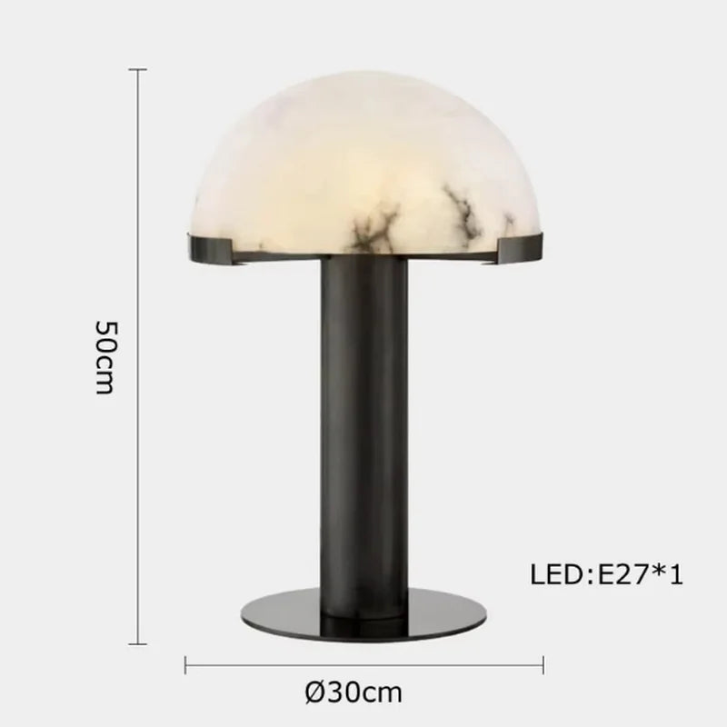 Classy Oriental Design Dimmable LED Desk Lamp Marble Fabric Textile