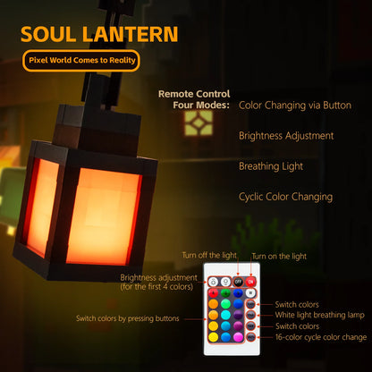 Pixel Style Night Light Portable 16 Colors Lantern