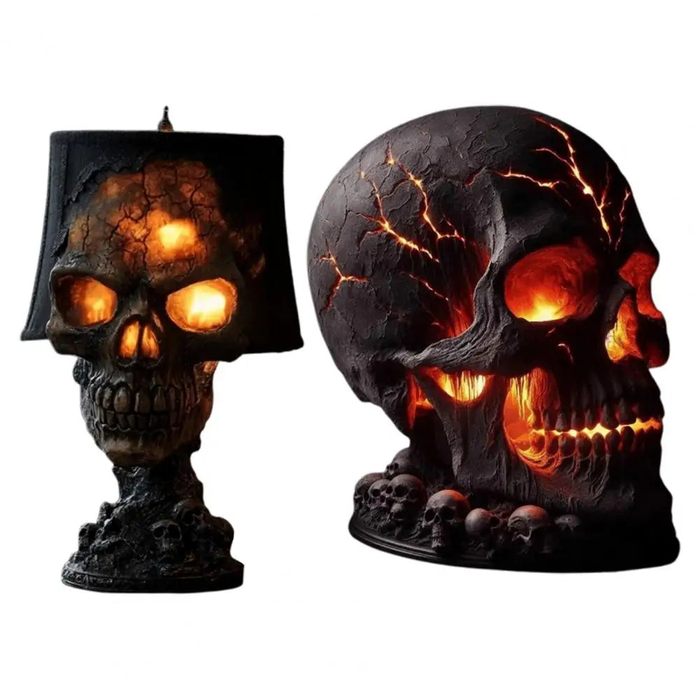 Skull Desk Lamp with Spooky LED Light for Halloween