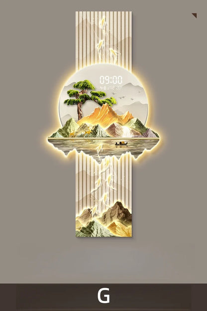 LED Display Wall Clock Lighting Fixtures