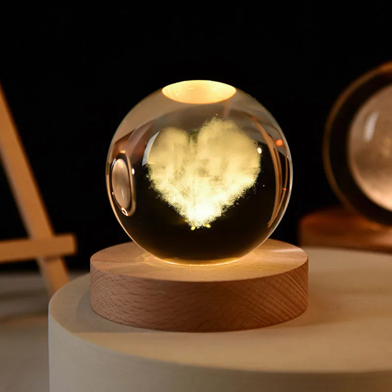 3D Crystal ball Planet Night Light - Royal Lights & Home Decor