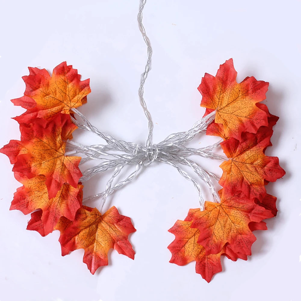 Artificial Maple Leaf Lantern LED Lights String