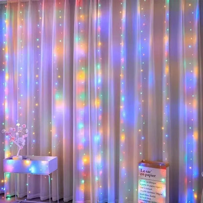 Led Silver Copper Wire Curtain Light