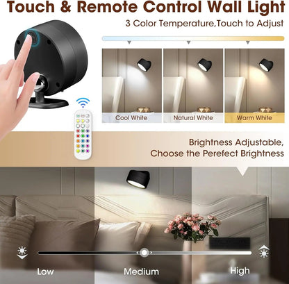 LED Wall Mounted Lights with Remote Wireless Magnetic Royal Lights & Home Decor