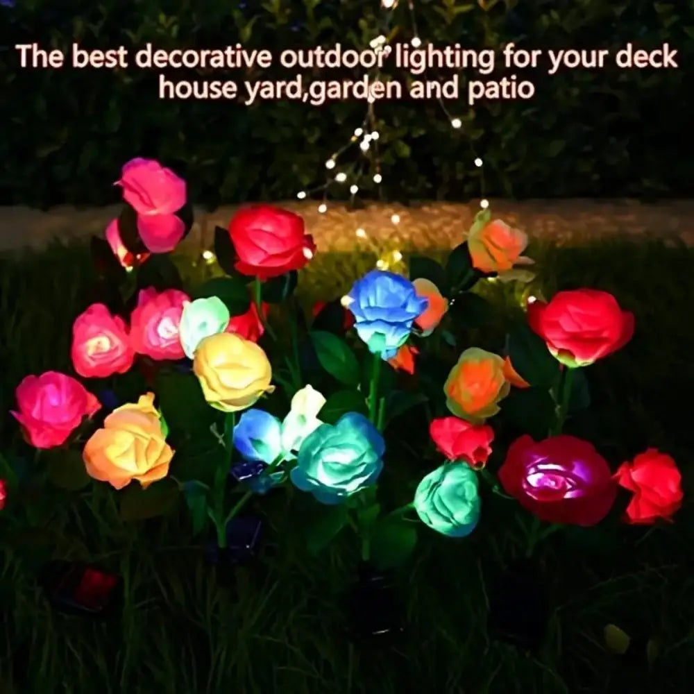 Solar Garden Lights Rose Flower