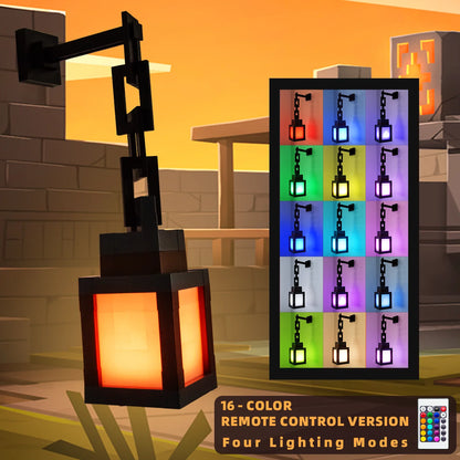 Pixel Style Night Light Portable 16 Colors Lantern