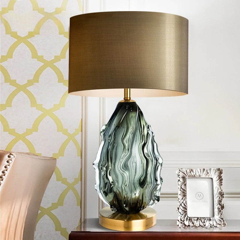 Postmodern Luxurious Glass Green Desktop Floor Lamp