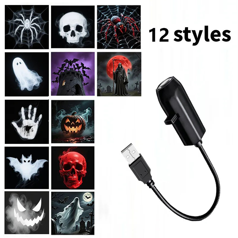 Ghost Skull Night Light Switchable Pattern LED Projector Lamp