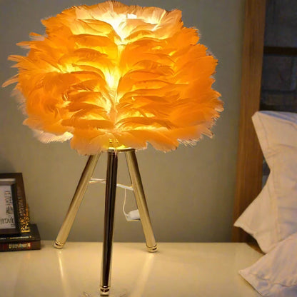 Modern Simple Feather LED Table Lamp Royal Lights & Home Decor