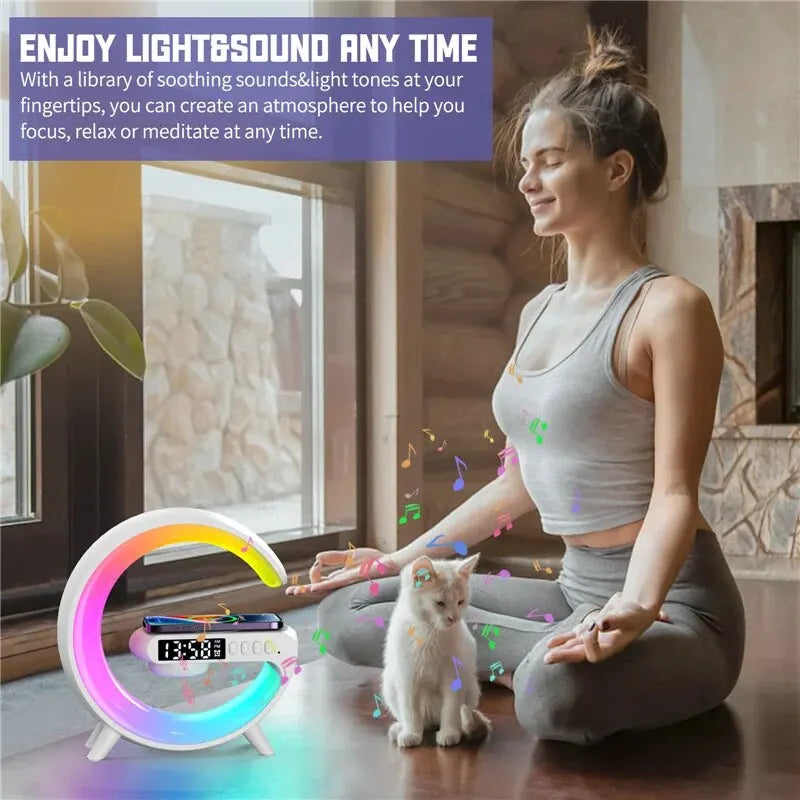 Wireless Charger Pad &  Night Light Lamp Alarm Clock - Royal Lights & Home Decor