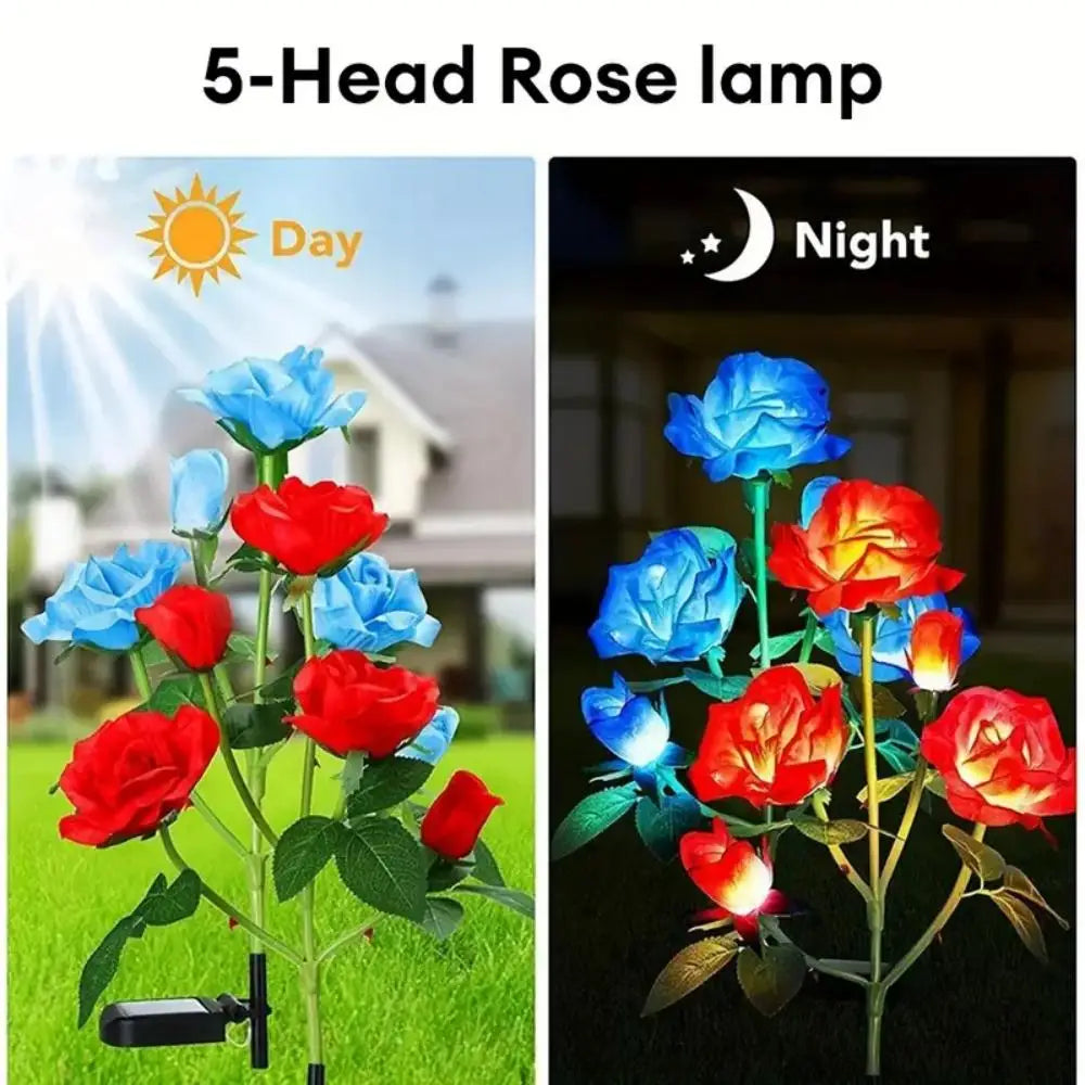 Solar Garden Lights Rose Flower