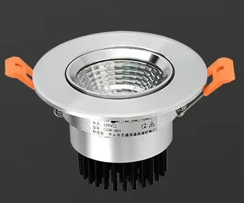 Silver Body Round COB LED Recessed Downlight 10pcs