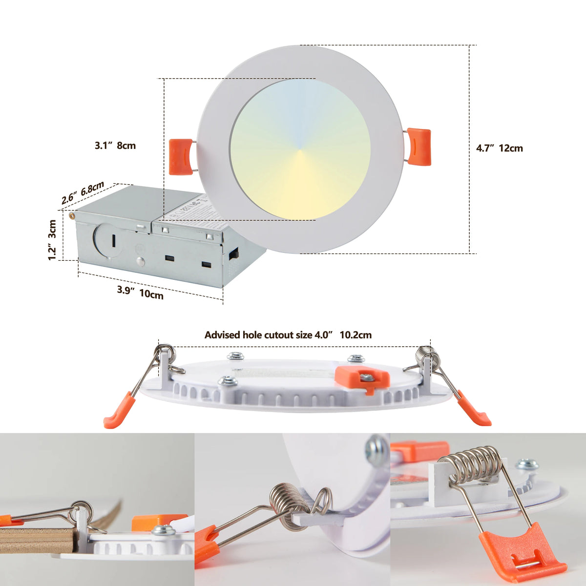 12-Piece Set of Shell-Less LED Ceiling Lights